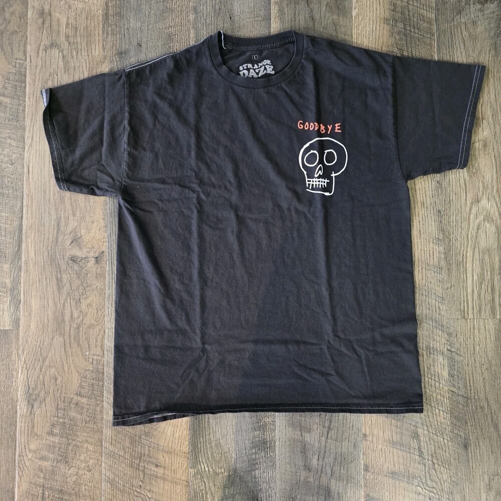 Strange Daze Goodbye Ouija Graphic T-Shirt Men's Large Black Horror Goth Tee